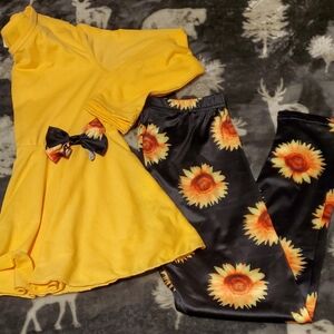 Girls sunflower 2 piece outfit
